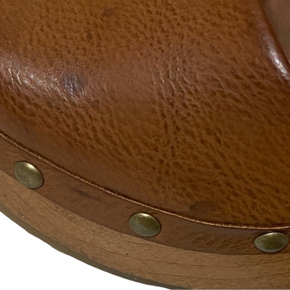 Korks Abloom Strappy Studded Clog Platform Slingback Sandals Brown Faux Leather - Picture 11 of 15